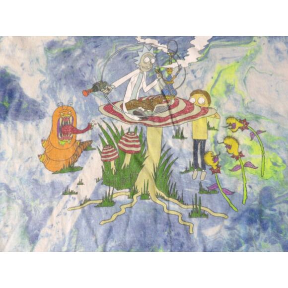 Rick & Morty Tee Shirt Adult Large Tie Dye Blue Graphic Ripple Junction - Picture 8 of 11